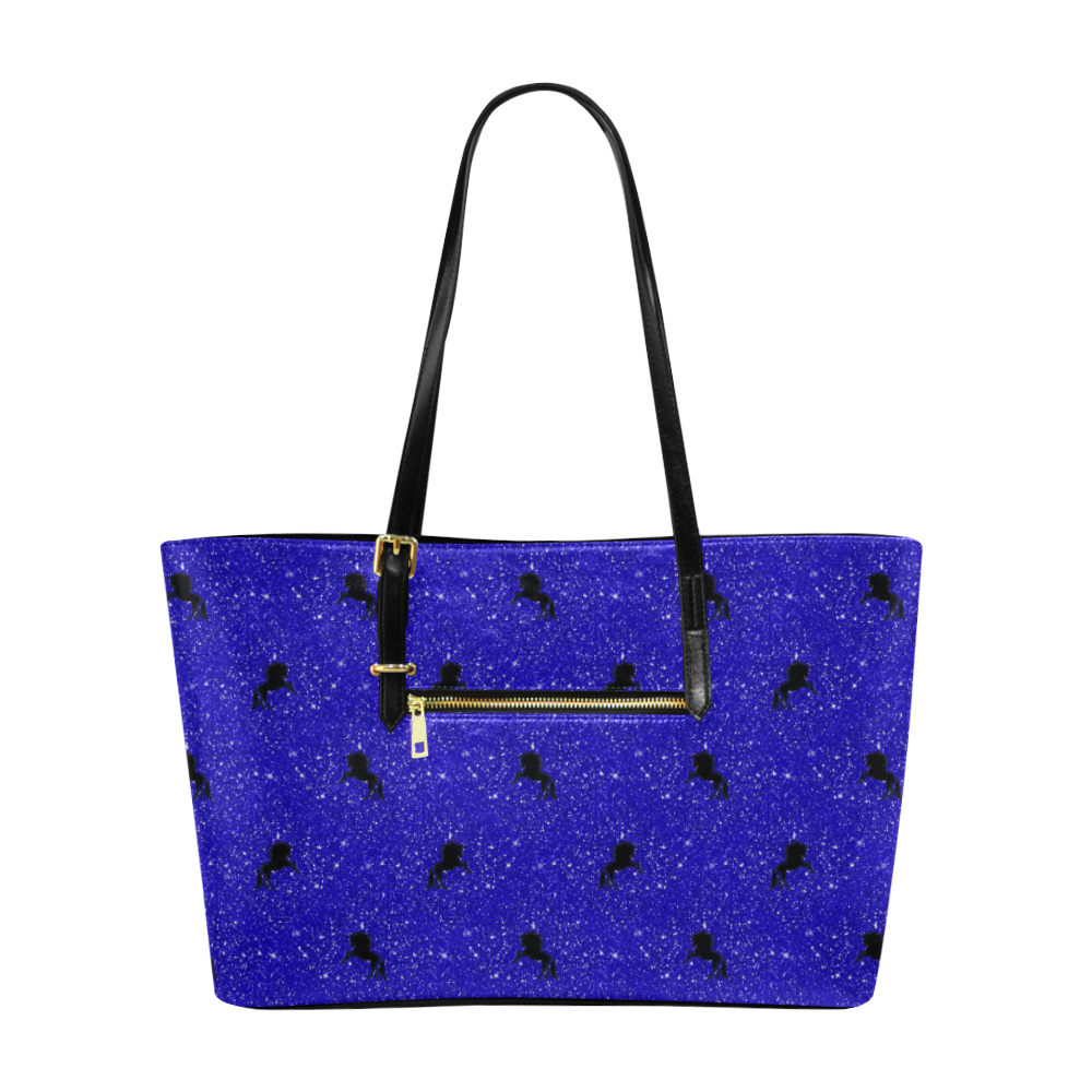 unicorn pattern blue by JamColors Euramerican Tote Bag/Large (Model 1656)