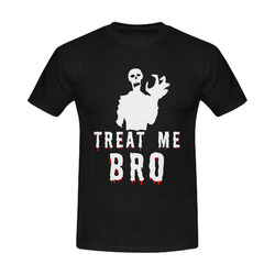 Halloween Horror Zombie Treat Me Bro funny Men's Slim Fit T-shirt (Model T13)