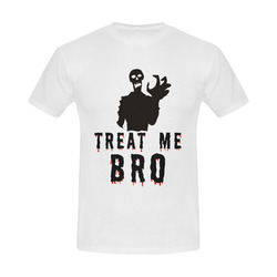 Halloween Horror Zombie Treat Me Bro funny cool Men's Slim Fit T-shirt (Model T13)