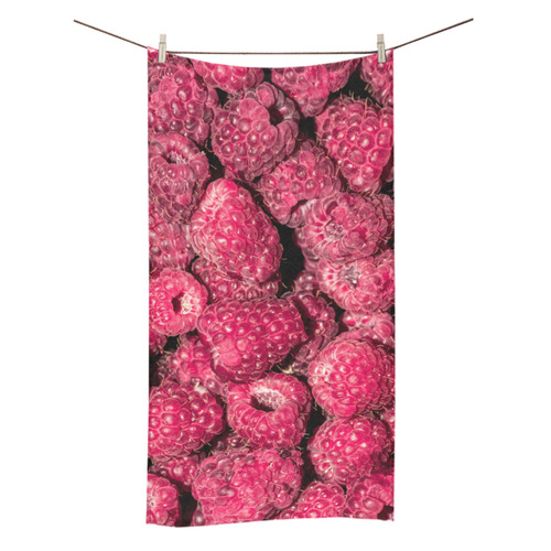 Red Fresh Raspberry Yummy Summer Fruits Bath Towel 30"x56"