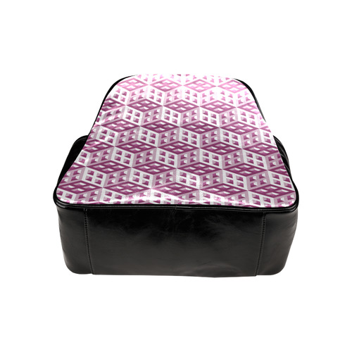 3D Pattern Lilac Pink White Fractal Art 2 Multi-Pockets Backpack (Model 1636)