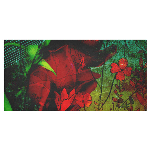 Flower power, roses Cotton Linen Tablecloth 60"x120"
