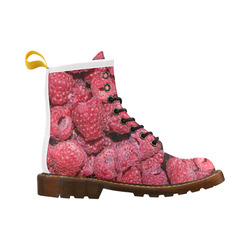 Red Fresh Raspberry Yummy Summer Berries High Grade PU Leather Martin Boots For Women Model 402H