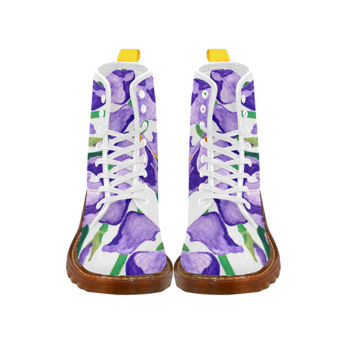 Diagonal Purple Iris Martin Boots Martin Boots For Women Model 1203H