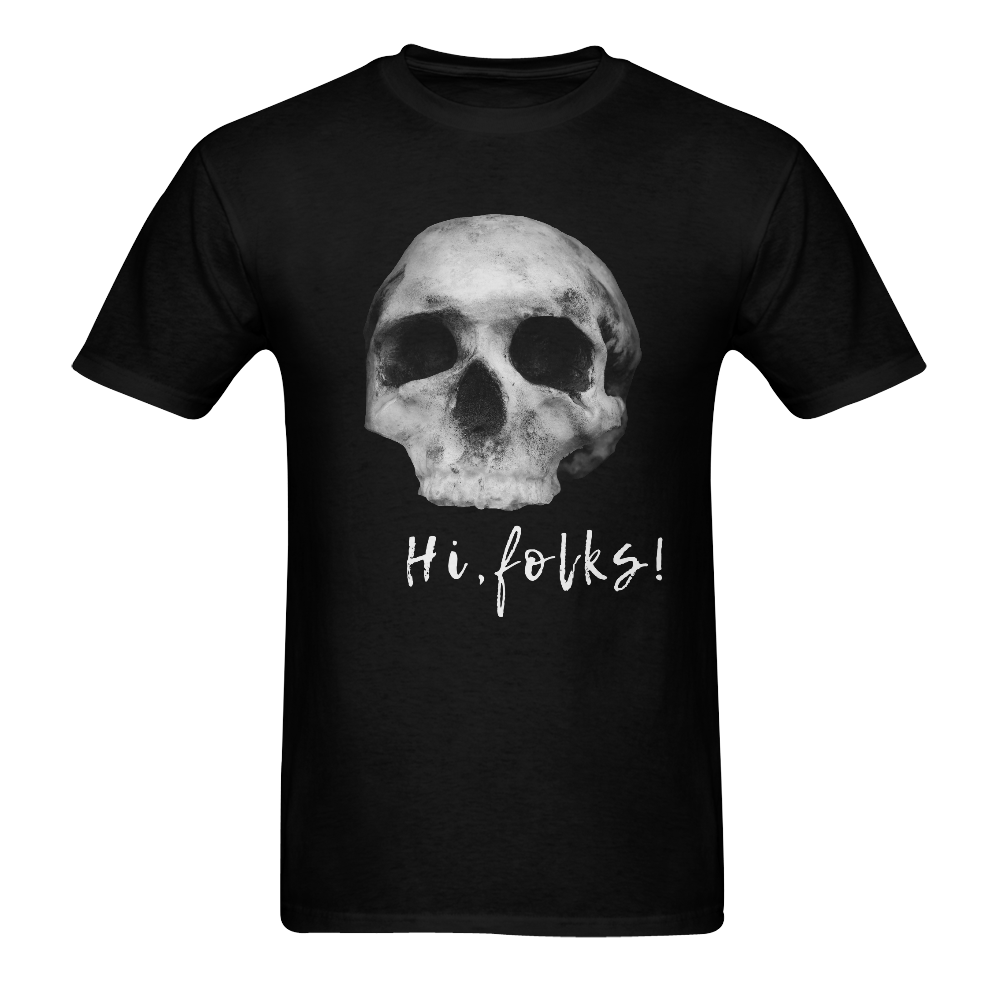 Horror Skull - Hi, Folks! Men's T-Shirt in USA Size (Two Sides Printing)
