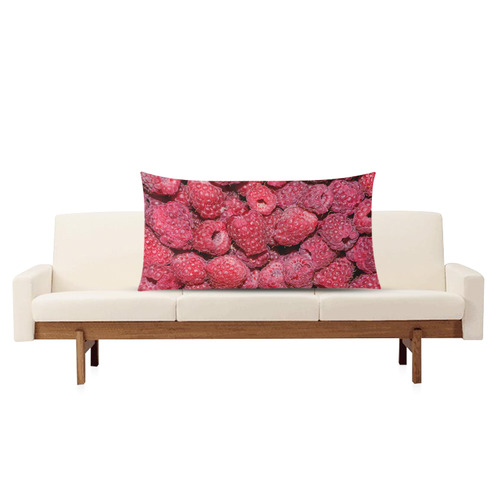 Red Fresh Raspberry Yummy Summer Berries Rectangle Pillow Case 20"x36"(Twin Sides)