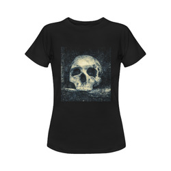 Man Skull In A Savage Temple Halloween Horror Women's Classic T-Shirt (Model T17）