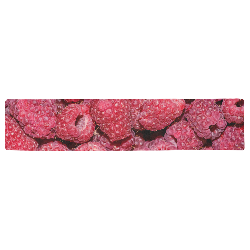 Red Fresh Raspberry Yummy Summer Fruits Table Runner 16x72 inch