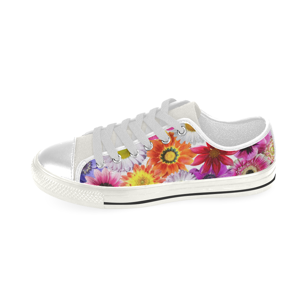 A Bunch Of Flowers Low Top Canvas Shoes for Kid (Model 018)