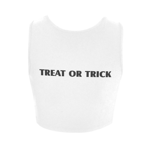 Halloween Horror Zombie Treat Me Bro funny cool Women's Crop Top (Model T42)