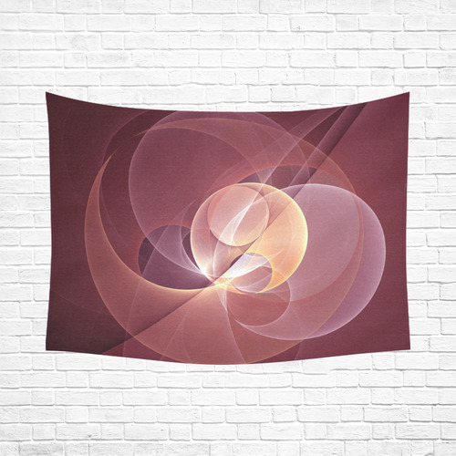 Movement Abstract Modern Wine Red Pink Fractal Art Cotton Linen Wall Tapestry 80"x 60"