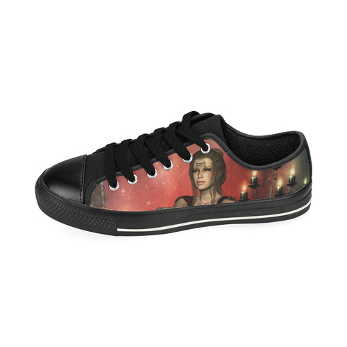 The dark fairy with skulls Men's Classic Canvas Shoes (Model 018)
