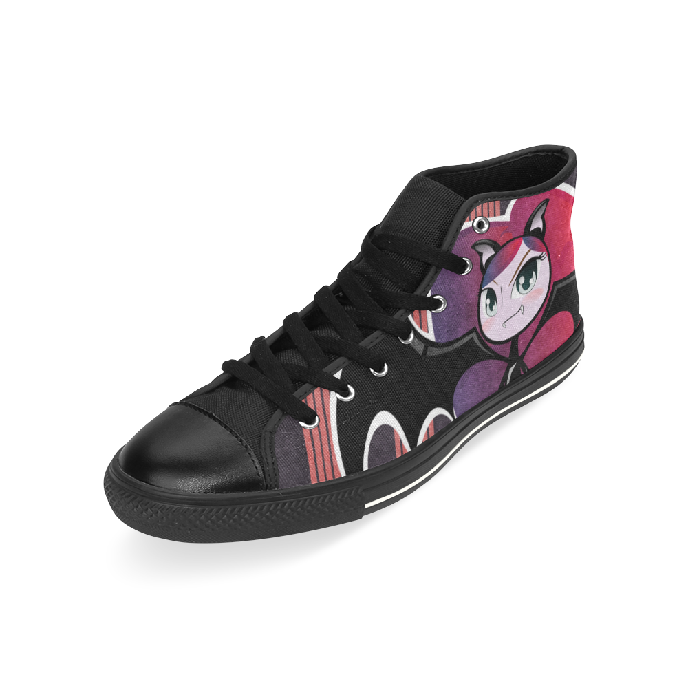 Chibi Little Vampire - Pink High Top Canvas Women's Shoes/Large Size (Model 017)