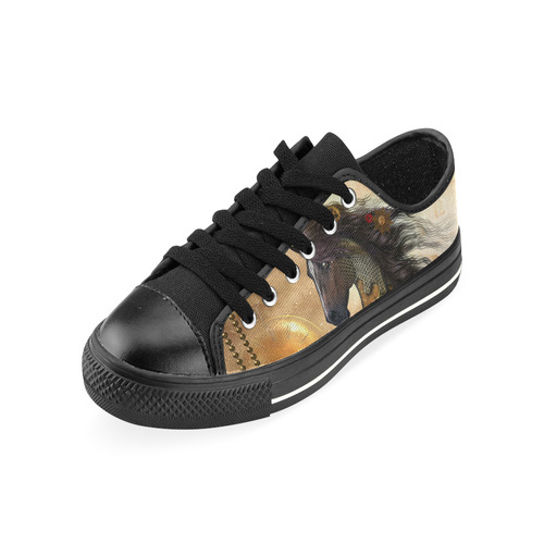 Aweseome steampunk horse, golden Men's Classic Canvas Shoes (Model 018)