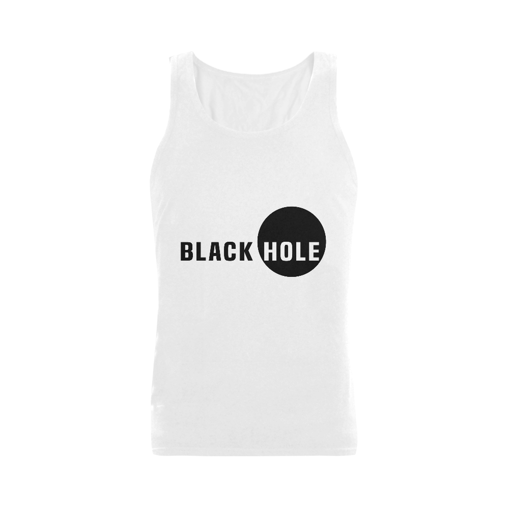 Black Hole Funny Conceptual Art For White Products Plus-size Men's Shoulder-Free Tank Top (Model T33)