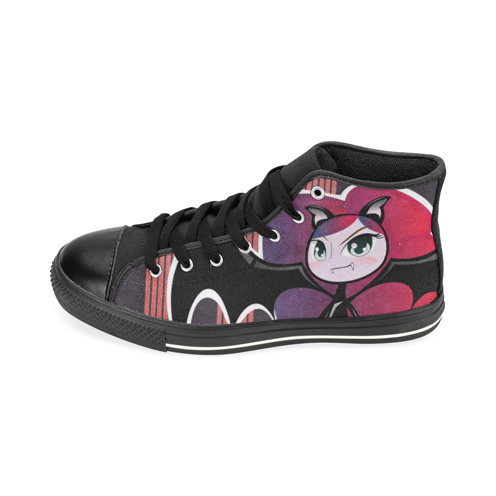 Chibi Little Vampire - Pink High Top Canvas Women's Shoes/Large Size (Model 017)