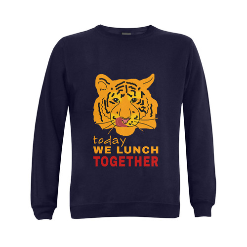Funny Wild Tiger Today We Lunch Together Romantic Gildan Crewneck Sweatshirt(NEW) (Model H01)