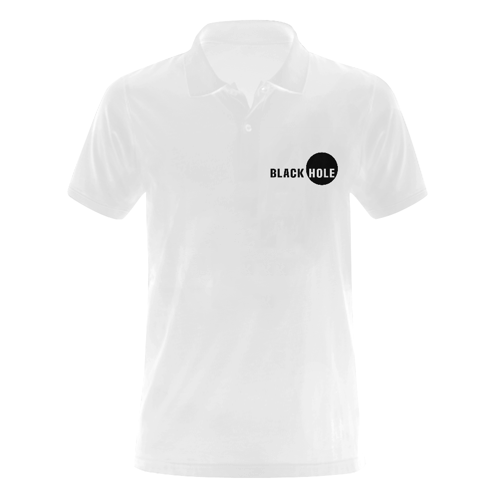 Black Hole Funny Conceptual Art For White Products Men's Polo Shirt (Model T24)