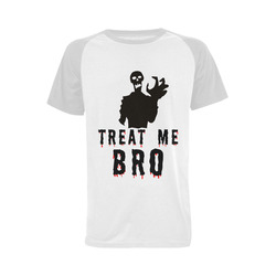 Halloween Horror Zombie Treat Me Bro funny cool Men's Raglan T-shirt (USA Size) (Model T11)