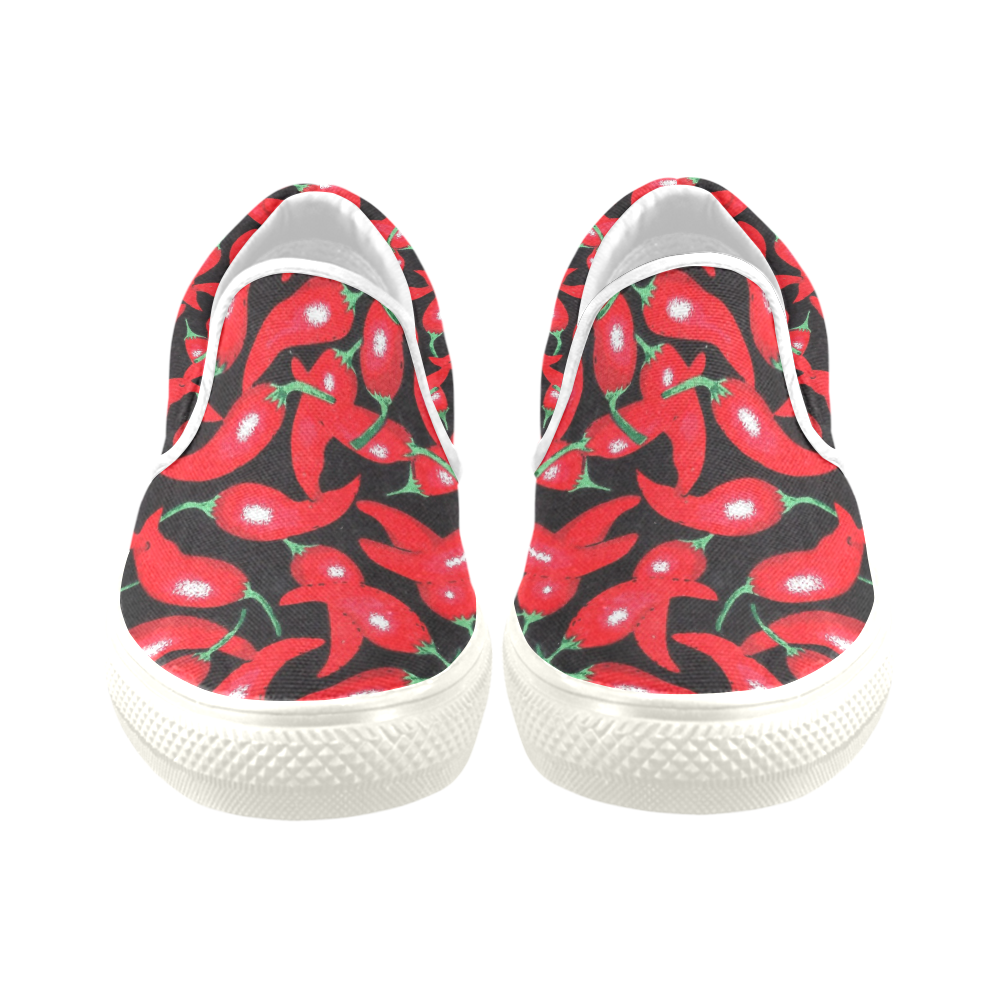 red hottt chili Men's Slip-on Canvas Shoes (Model 019)