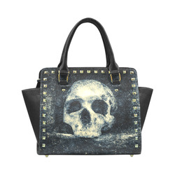 Man Skull In A Savage Temple Halloween Horror Rivet Shoulder Handbag (Model 1645)