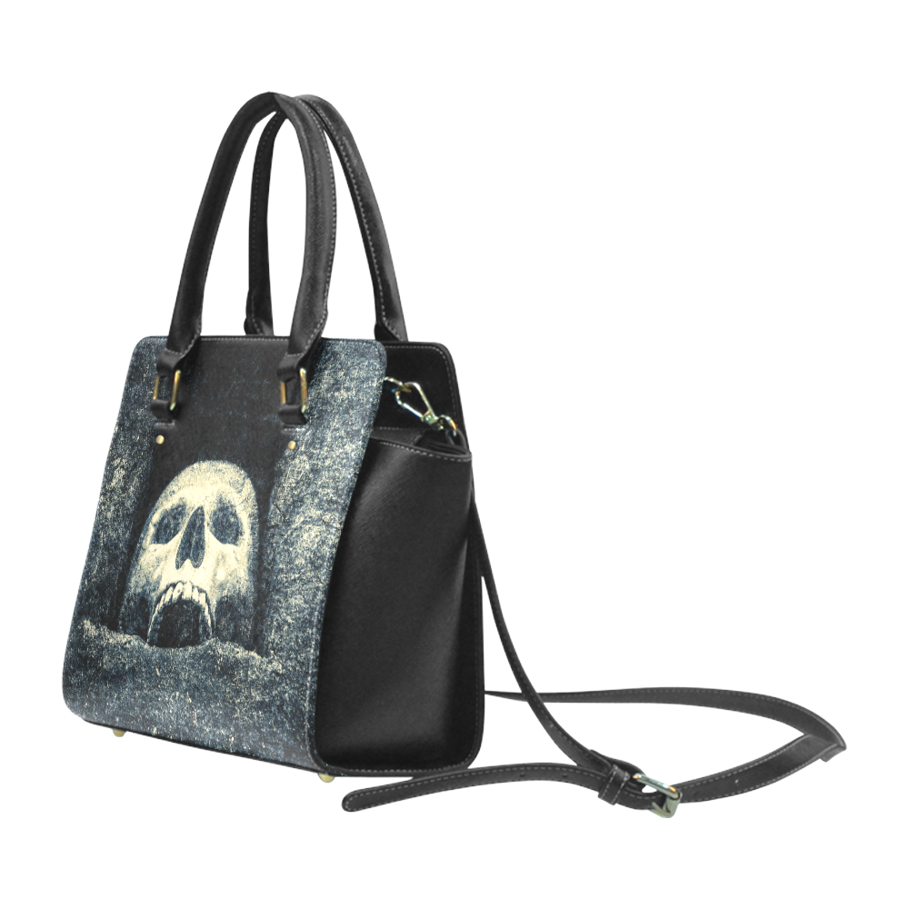 White Human Skull In A Pagan Shrine Halloween Cool Classic Shoulder Handbag (Model 1653)