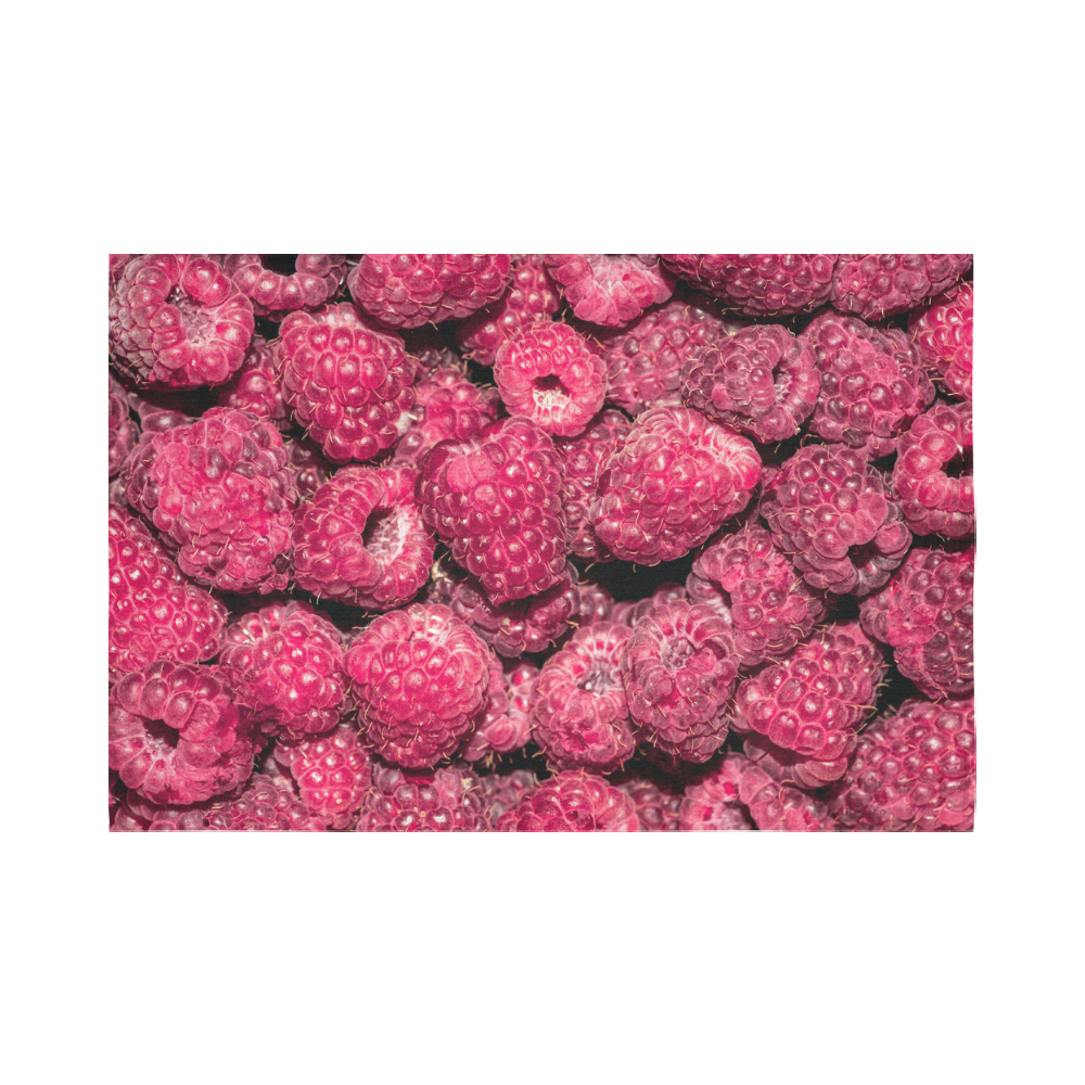Red Fresh Raspberry Summer Fruits In A Pile Cotton Linen Wall Tapestry 90"x 60"