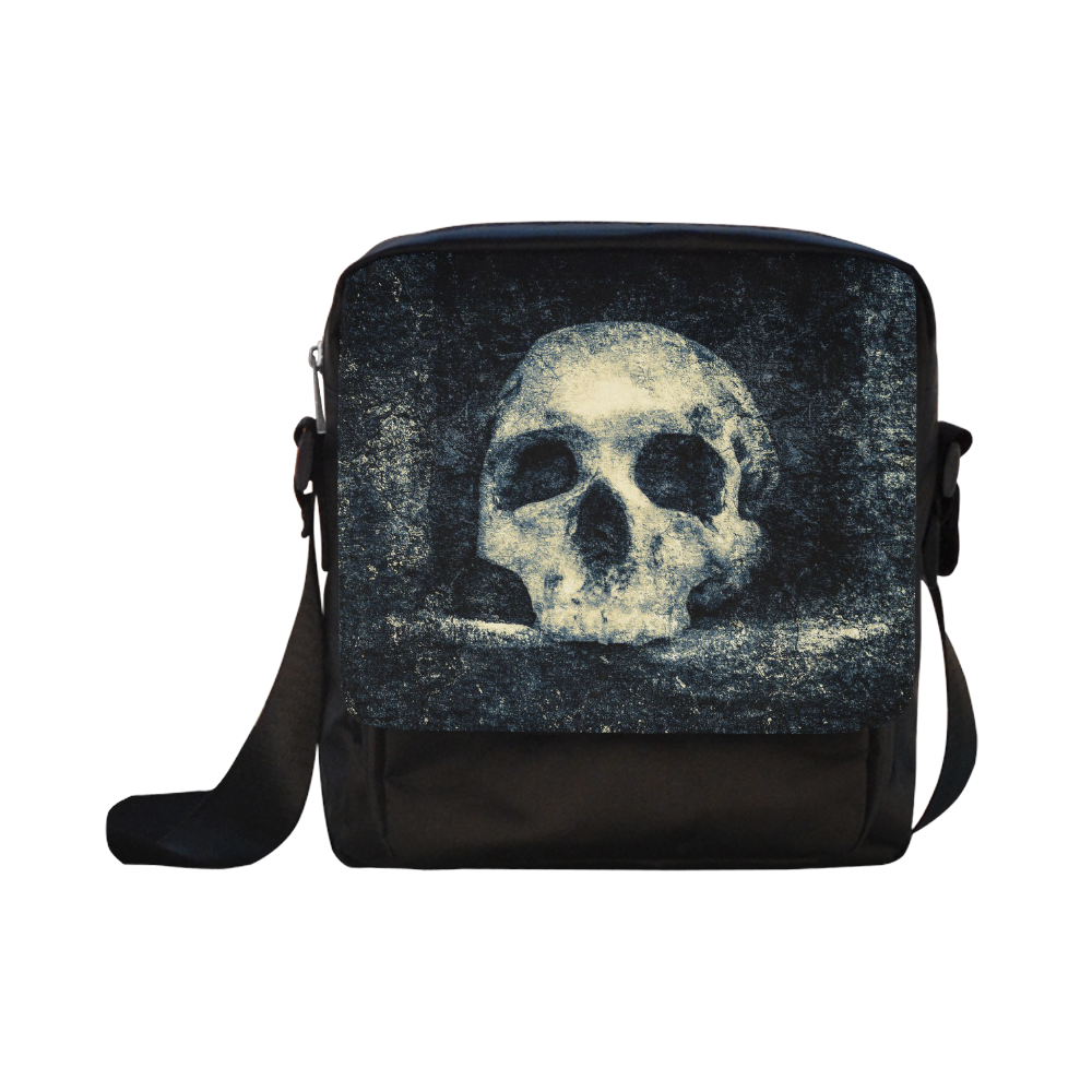Man Skull In A Savage Temple Halloween Horror Crossbody Nylon Bags (Model 1633)