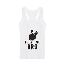 Halloween Horror Zombie Treat Me Bro funny cool Men's I-shaped Tank Top (Model T32)