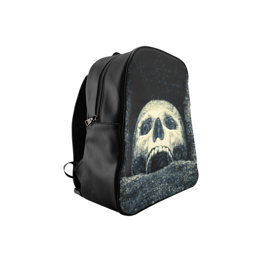 White Human Skull In A Pagan Shrine Halloween Cool School Backpack (Model 1601)(Small)