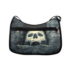 White Human Skull In A Pagan Shrine Halloween Cool Crossbody Bags (Model 1616)