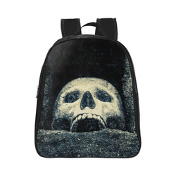 White Human Skull In A Pagan Shrine Halloween Cool School Backpack (Model 1601)(Small)