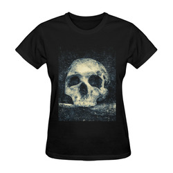 Man Skull In A Savage Temple Halloween Horror Sunny Women's T-shirt (Model T05)