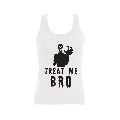 Halloween Horror Zombie Treat Me Bro funny cool Women's Shoulder-Free Tank Top (Model T35)