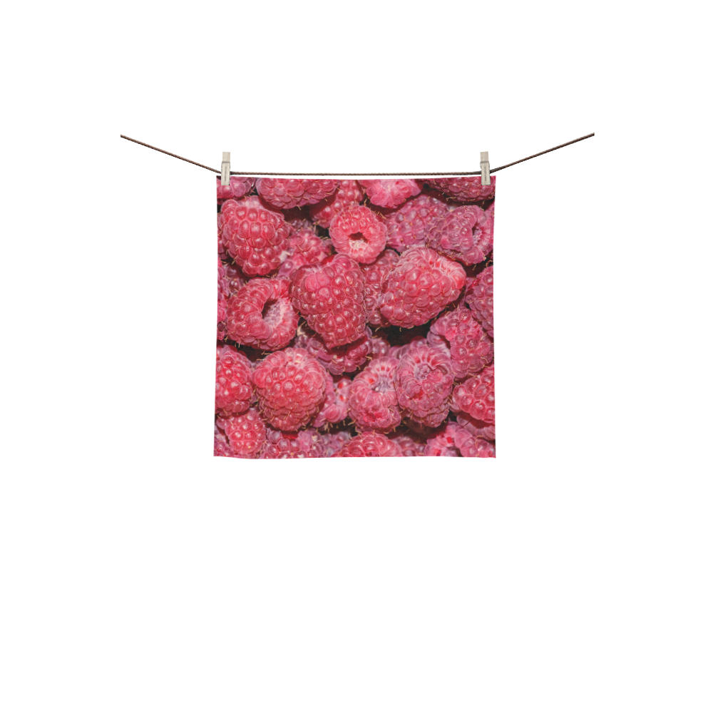 Red Fresh Raspberry Yummy Summer Fruits Square Towel 13“x13”