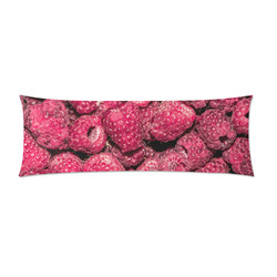Red Fresh Raspberry Yummy Summer Berries Custom Zippered Pillow Case 21"x60"(Two Sides)