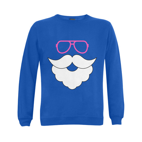 Trappy Santa Lit Edition Triple Stax Blue Gildan Crewneck Sweatshirt(NEW) (Model H01)