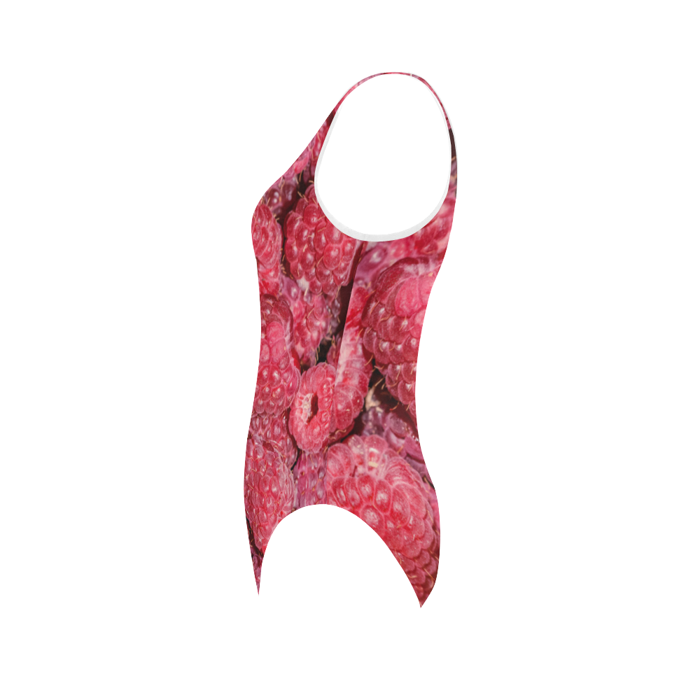 Red Raspberries for a summertime Vest One Piece Swimsuit (Model S04)