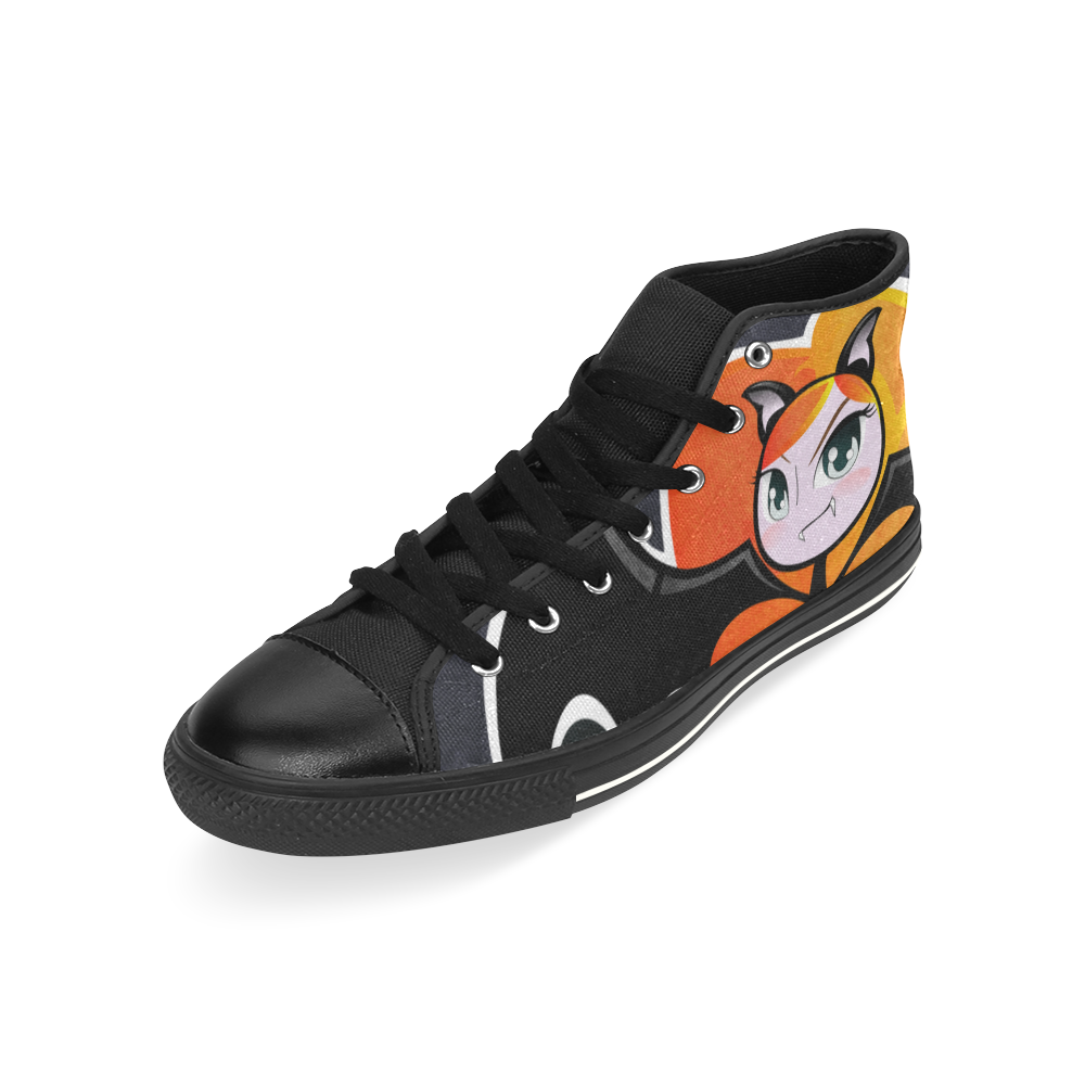 Cute lil' Vampire - Firehair High Top Canvas Women's Shoes/Large Size (Model 017)