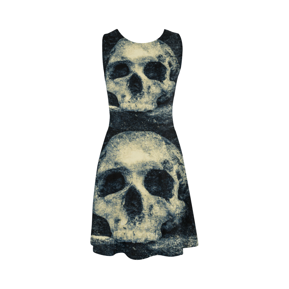 Man Skull In A Savage Temple Halloween Horror Atalanta Sundress (Model D04)