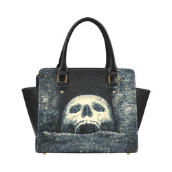 White Human Skull In A Pagan Shrine Halloween Cool Classic Shoulder Handbag (Model 1653)