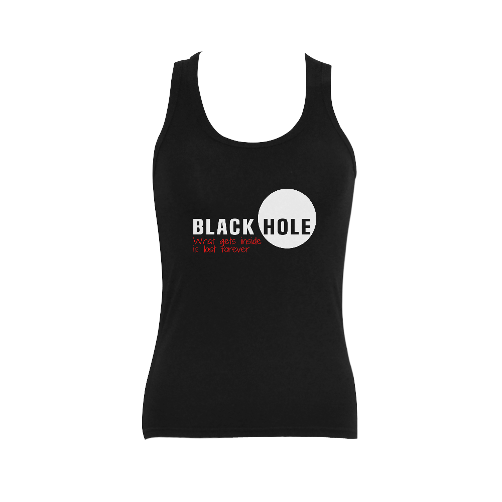 Black Hole - What Gets Inside Is Lost Forever Red Women's Shoulder-Free Tank Top (Model T35)