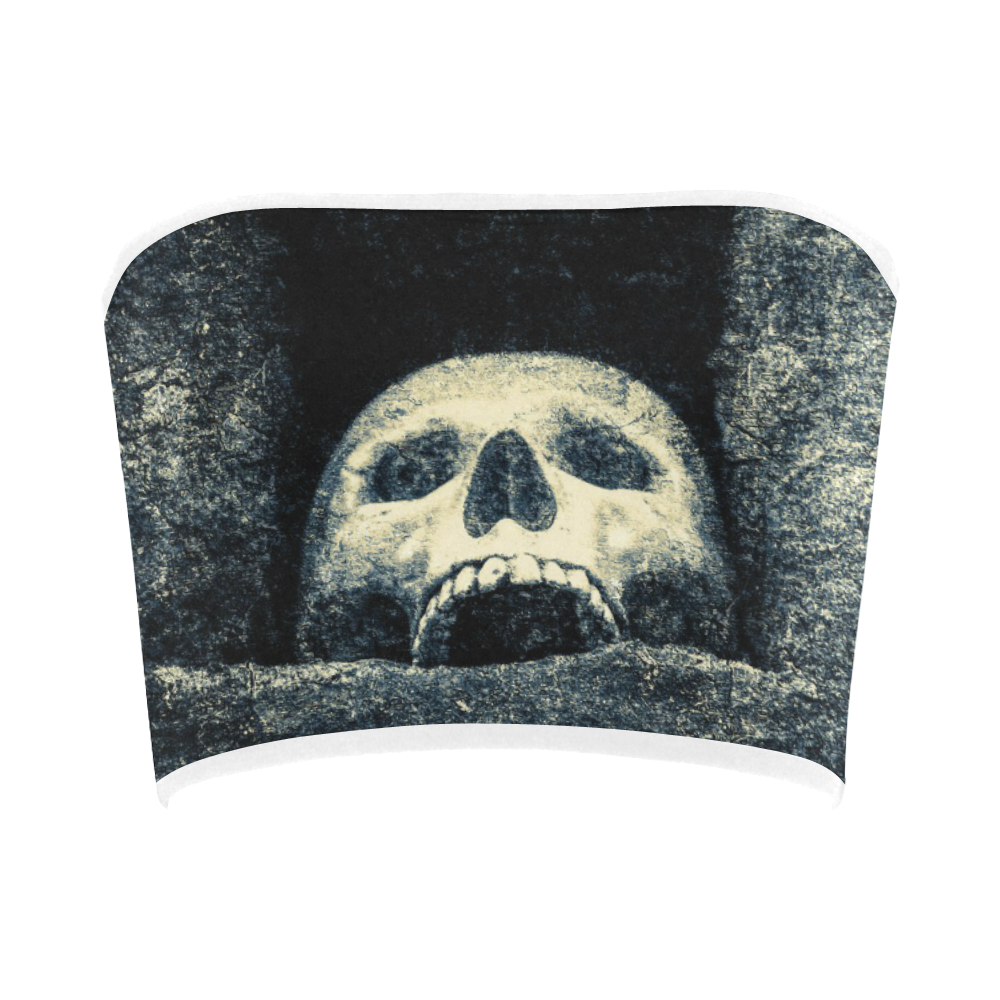 White Human Skull In A Pagan Shrine Halloween Cool Bandeau Top