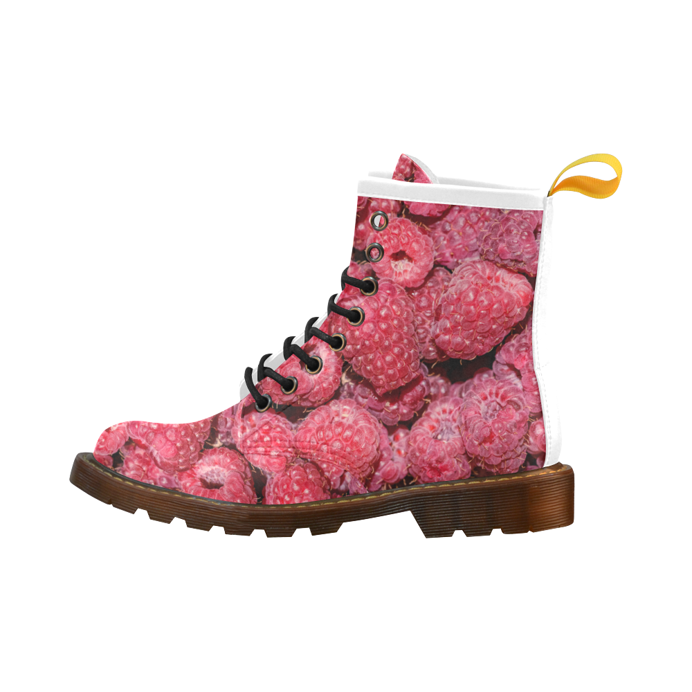 Red Fresh Raspberry Yummy Summer Berries High Grade PU Leather Martin Boots For Women Model 402H