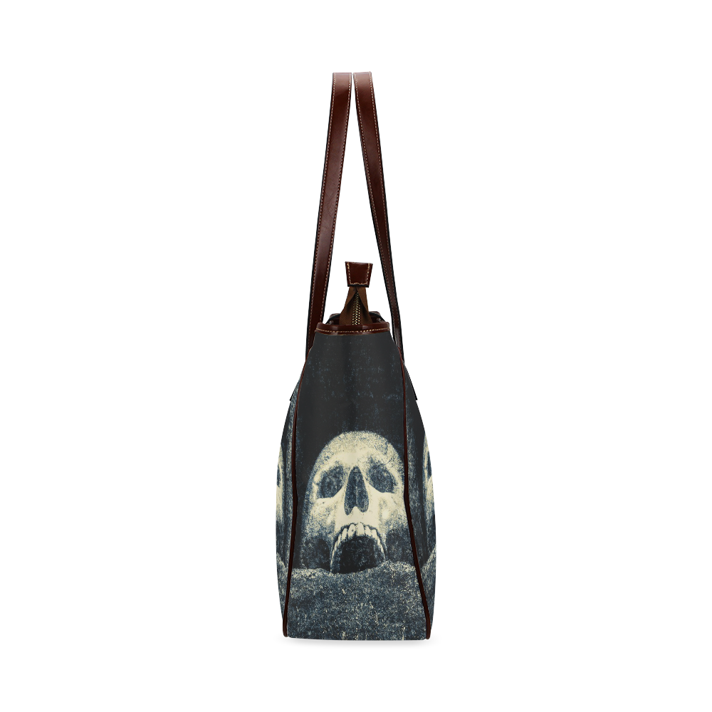 White Human Skull In A Pagan Shrine Halloween Cool Classic Tote Bag (Model 1644)