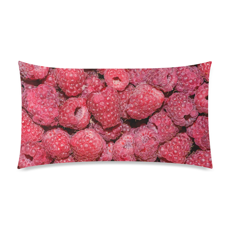 Red Fresh Raspberry Yummy Summer Berries Rectangle Pillow Case 20"x36"(Twin Sides)