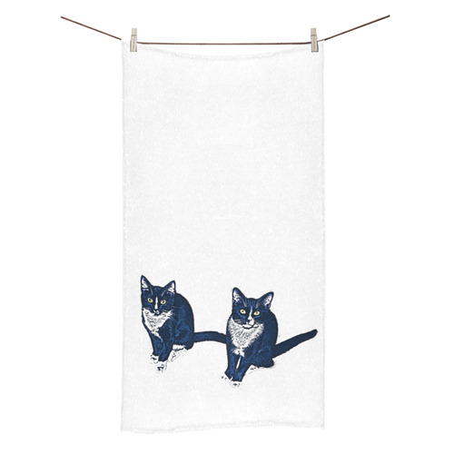 Two Blue Cats Bath Towel 30"x56"