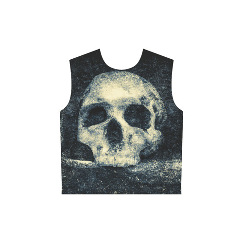 Man Skull In A Savage Temple Halloween Horror All Over Print Sleeveless Hoodie for Women (Model H15)