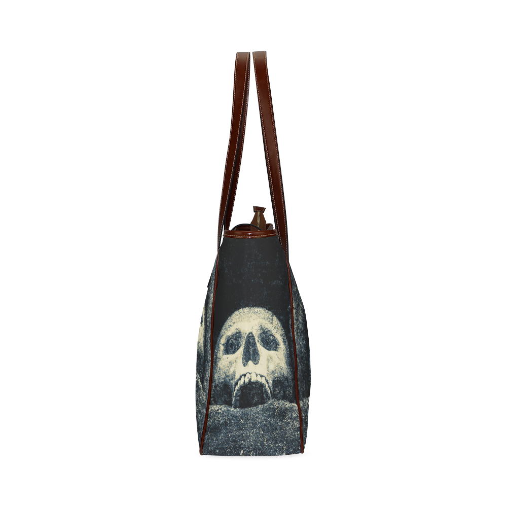 White Human Skull In A Pagan Shrine Halloween Cool Classic Tote Bag (Model 1644)