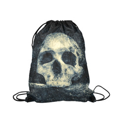Man Skull In A Savage Temple Halloween Horror Large Drawstring Bag Model 1604 (Twin Sides)  16.5"(W) * 19.3"(H)